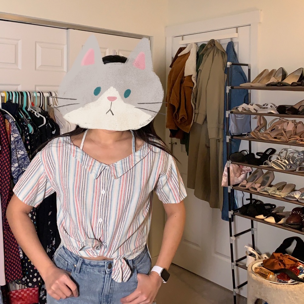 Francesca’s Striped Split Top